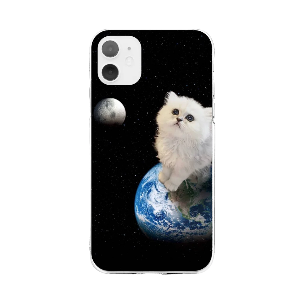 STAR MOAMOA,inc.の宇宙猫モアモアスマホケース Soft Clear Smartphone Case