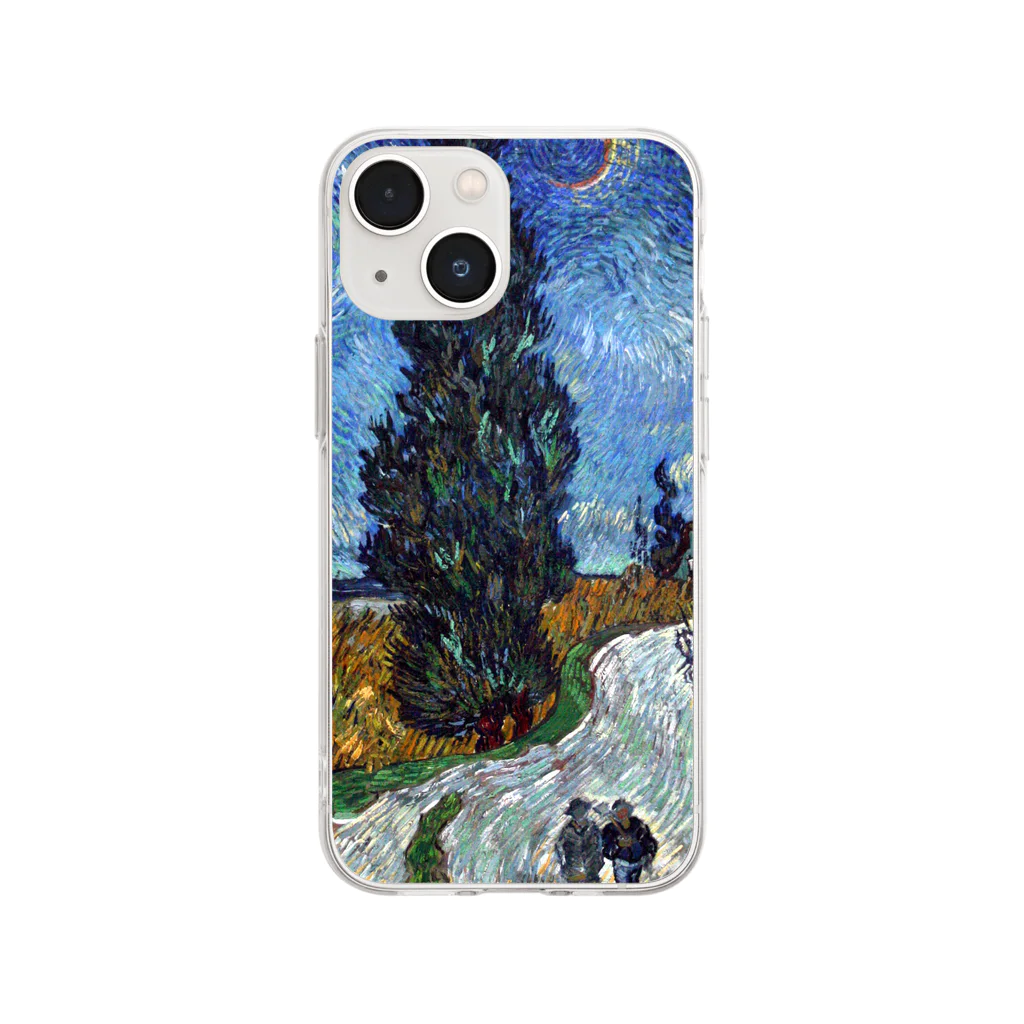 SONOTENI-ARTの005-003　ゴッホ　『糸杉と星の見える道』　クリア　スマホケース　iPhone 13mini/12mini/11Pro専用デザイン　CC4 Soft Clear Smartphone Case