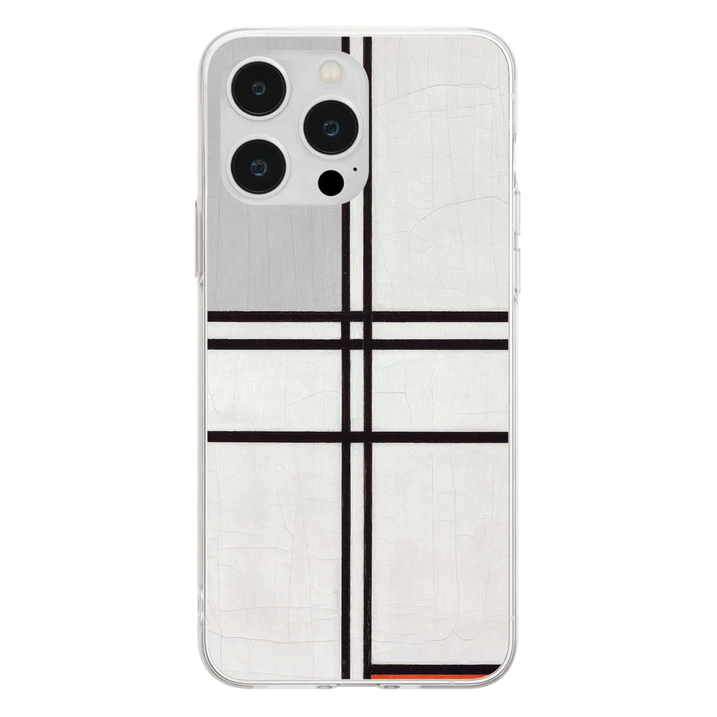 SONOTENI-ARTの028-002　モンドリアン　『コンポジション(No.1)』　クリア　スマホケース　iPhone 14ProMax/14Plus/13ProMax/12ProMax/11ProMax専用デザイン　CC5-2 Soft Clear Smartphone Case
