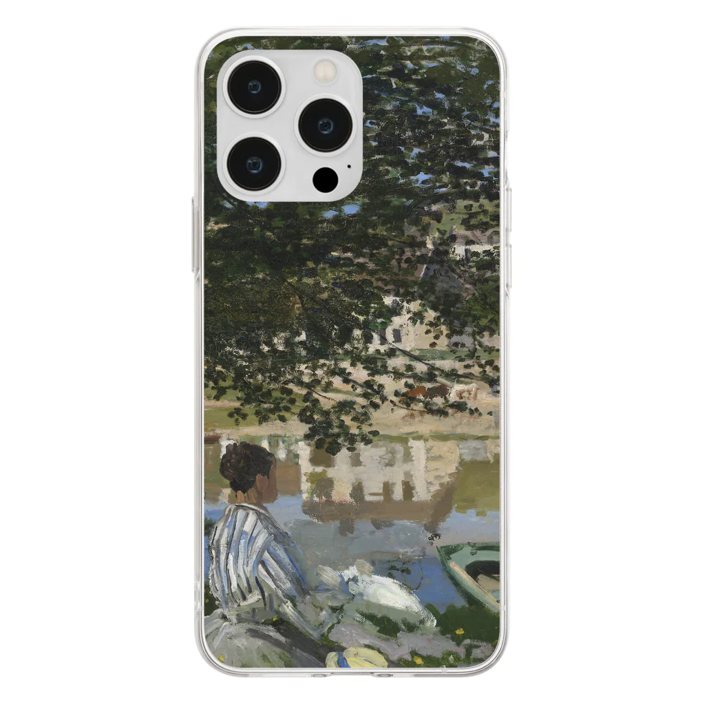 SONOTENI-ARTの004-019　クロード・モネ　『セーヌ河岸、ベンヌクール』　クリア　スマホケース　iPhone 14ProMax/14Plus/13ProMax/12ProMax/11ProMax専用デザイン　CC5-2 Soft Clear Smartphone Case