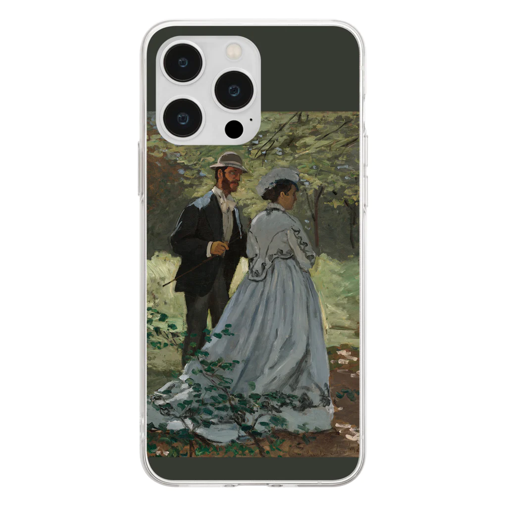 SONOTENI-ARTの004-023　クロード・モネ　『バジールとカミーユ』　クリア　スマホケース　iPhone 14ProMax/14Plus/13ProMax/12ProMax/11ProMax専用デザイン　CC5-2 Soft Clear Smartphone Case