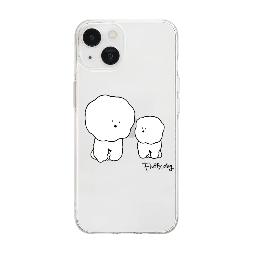 fluffy.dogのもふもふ Soft Clear Smartphone Case