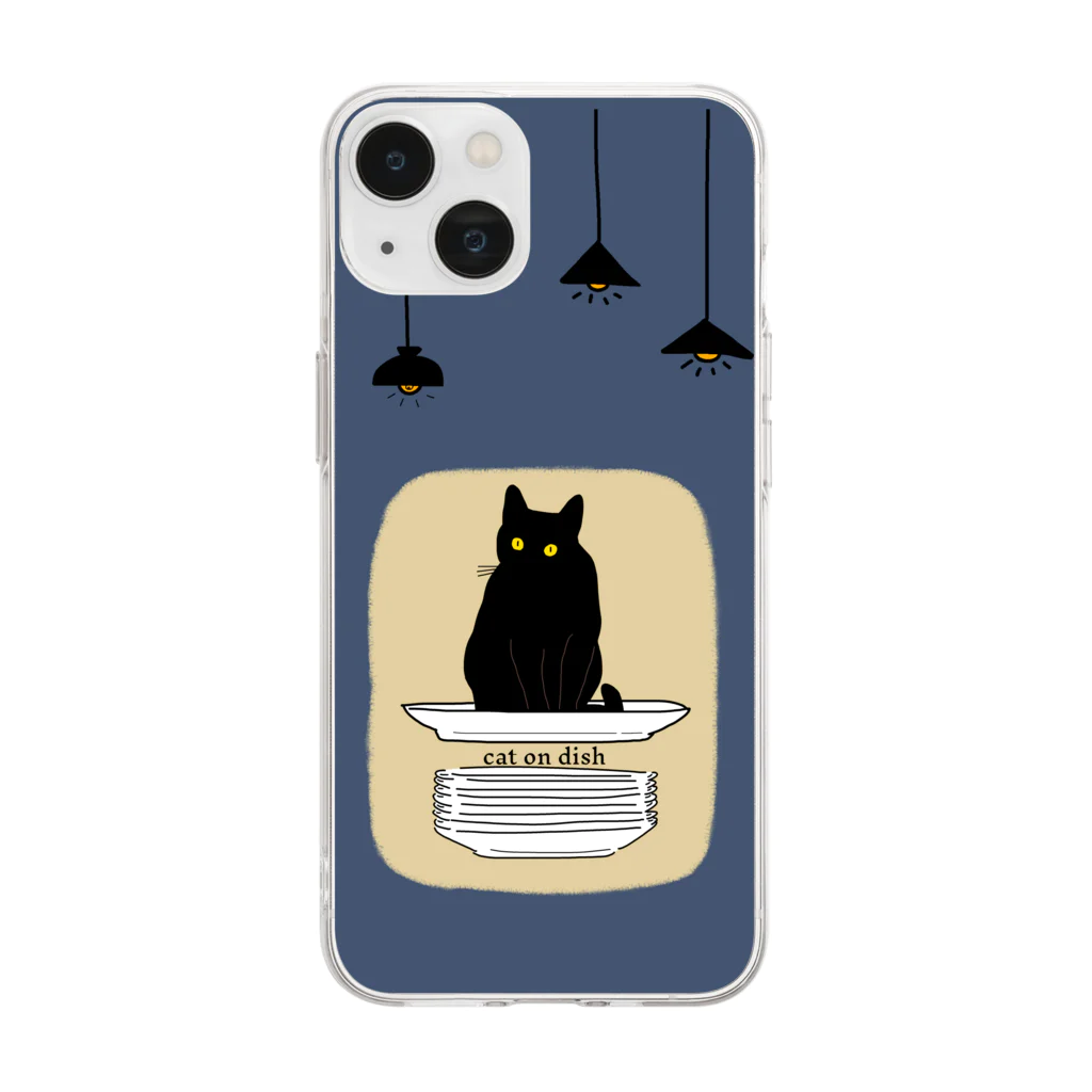 黒猫イラストのiPhone用ソフトケース 黒猫イラストのiPhone用ソフトケース