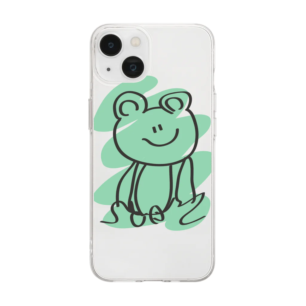 がはくのアトリエのぴょこぴょこかえる Soft Clear Smartphone Case