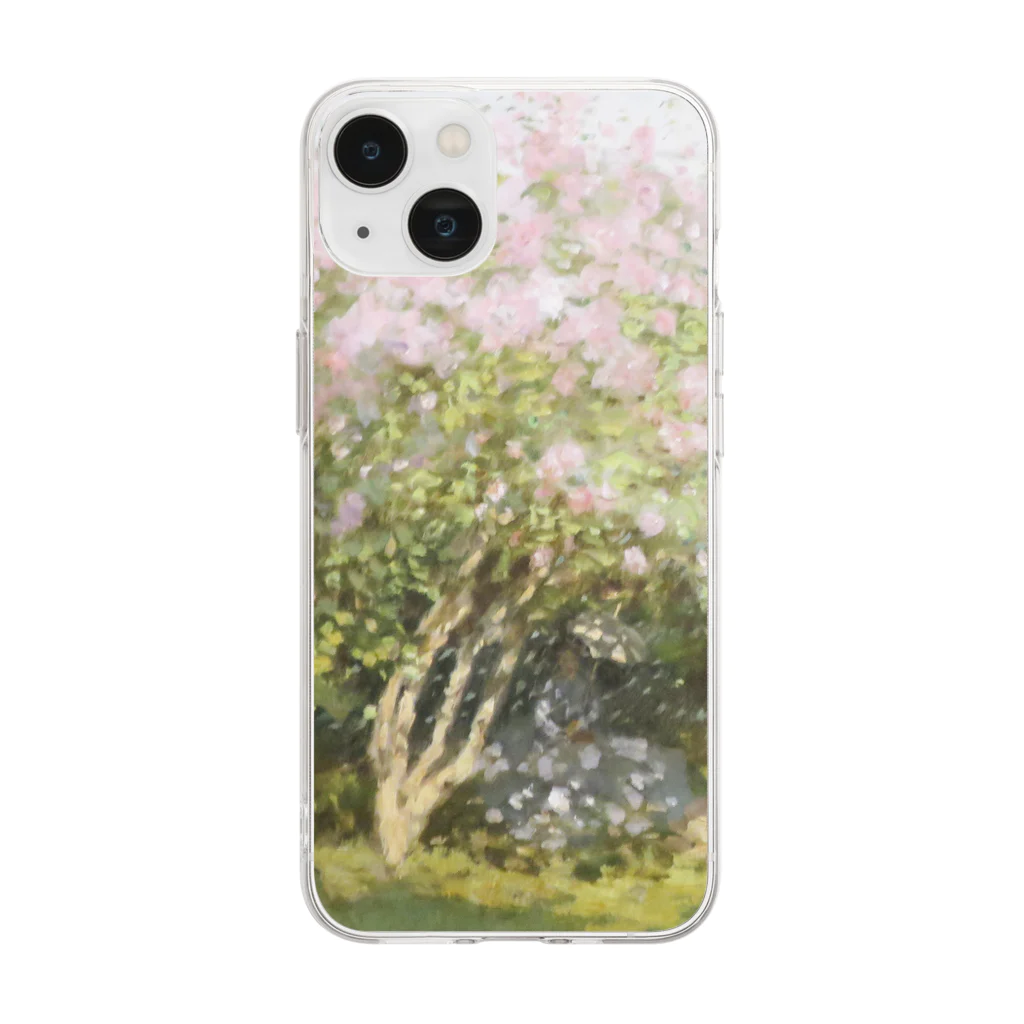 SONOTENI-ARTの004-008　クロード・モネ　『陽だまりのライラック』　クリア　スマホケース　iPhone 14/14Pro/13/13Pro/12/12Pro/11専用デザイン　CC5-1 Soft Clear Smartphone Case