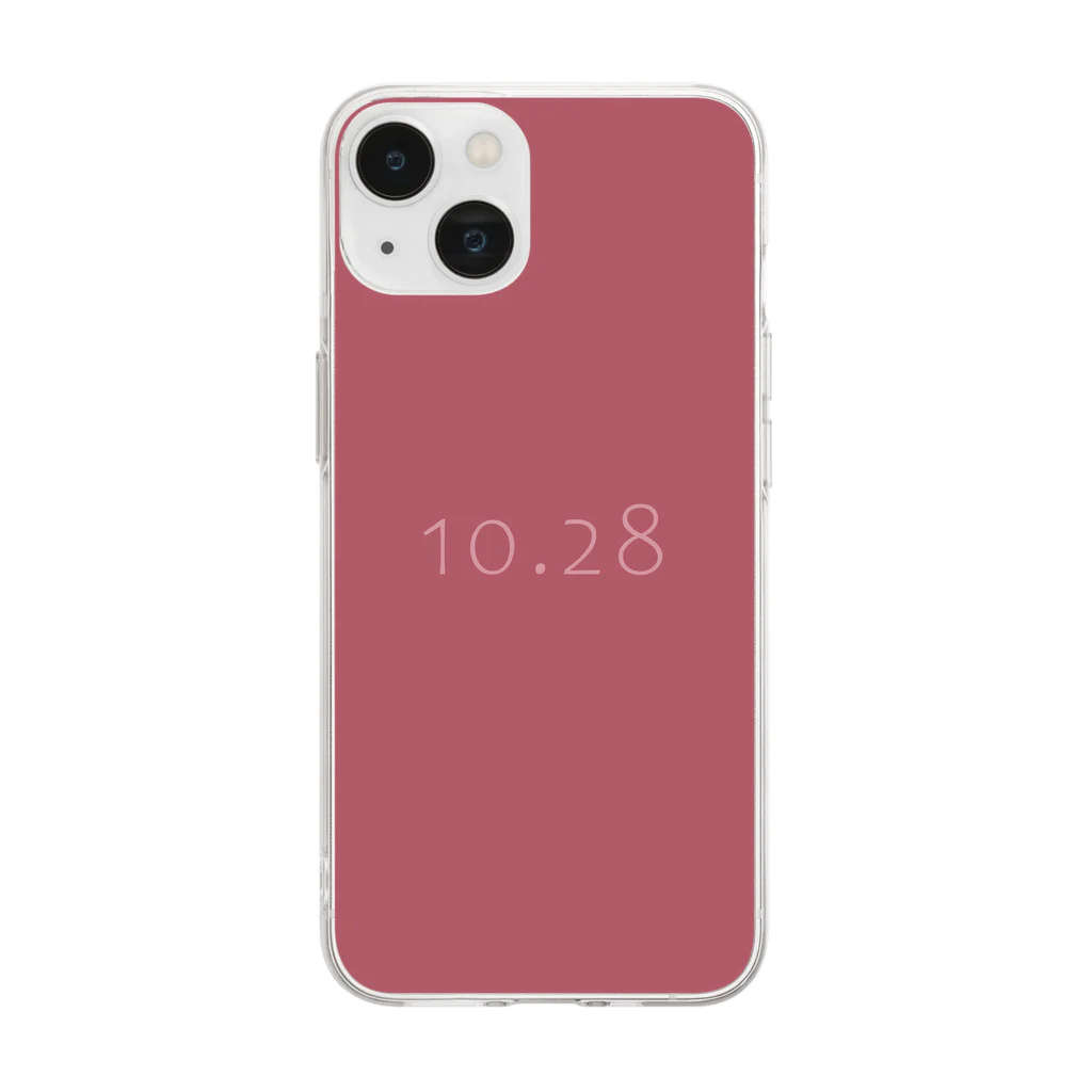 「Birth Day Colors」バースデーカラーの専門店の10月28日の誕生色「バロック・ローズ」 Soft Clear Smartphone Case