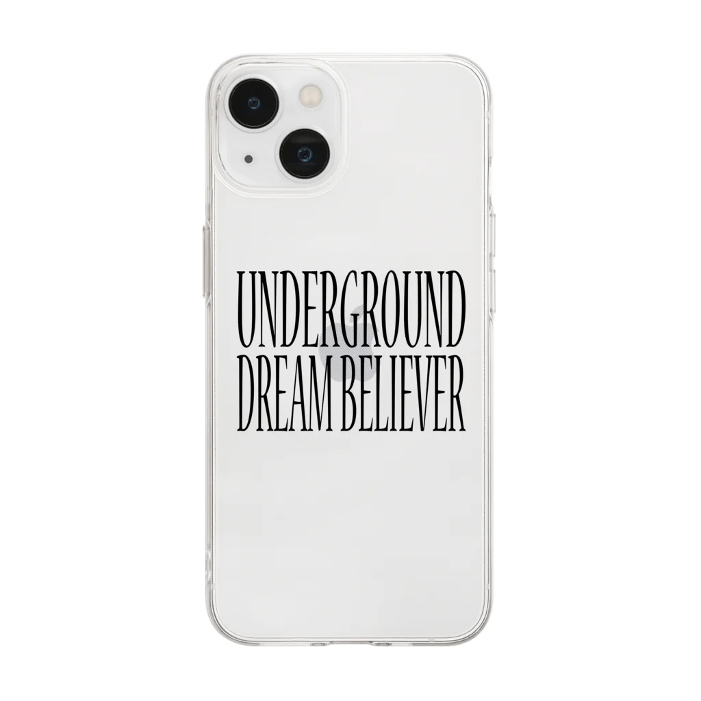 BLACK SHEEP ORIGIN SUZURI SHOPのUNDERGROUD DREAM BELIEVER Soft Clear Smartphone Case