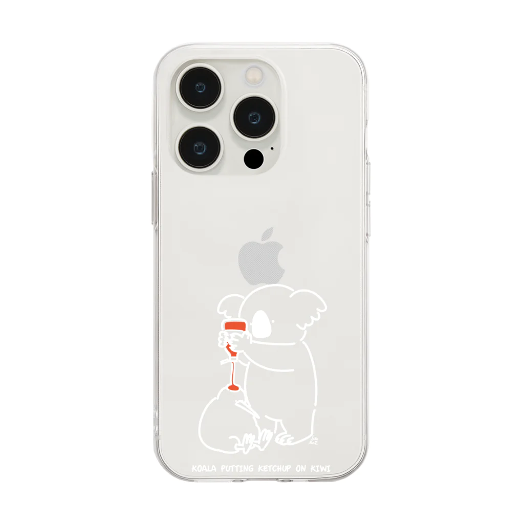 サトウノリコ*のコアラケチャップキウイ(白) Soft Clear Smartphone Case