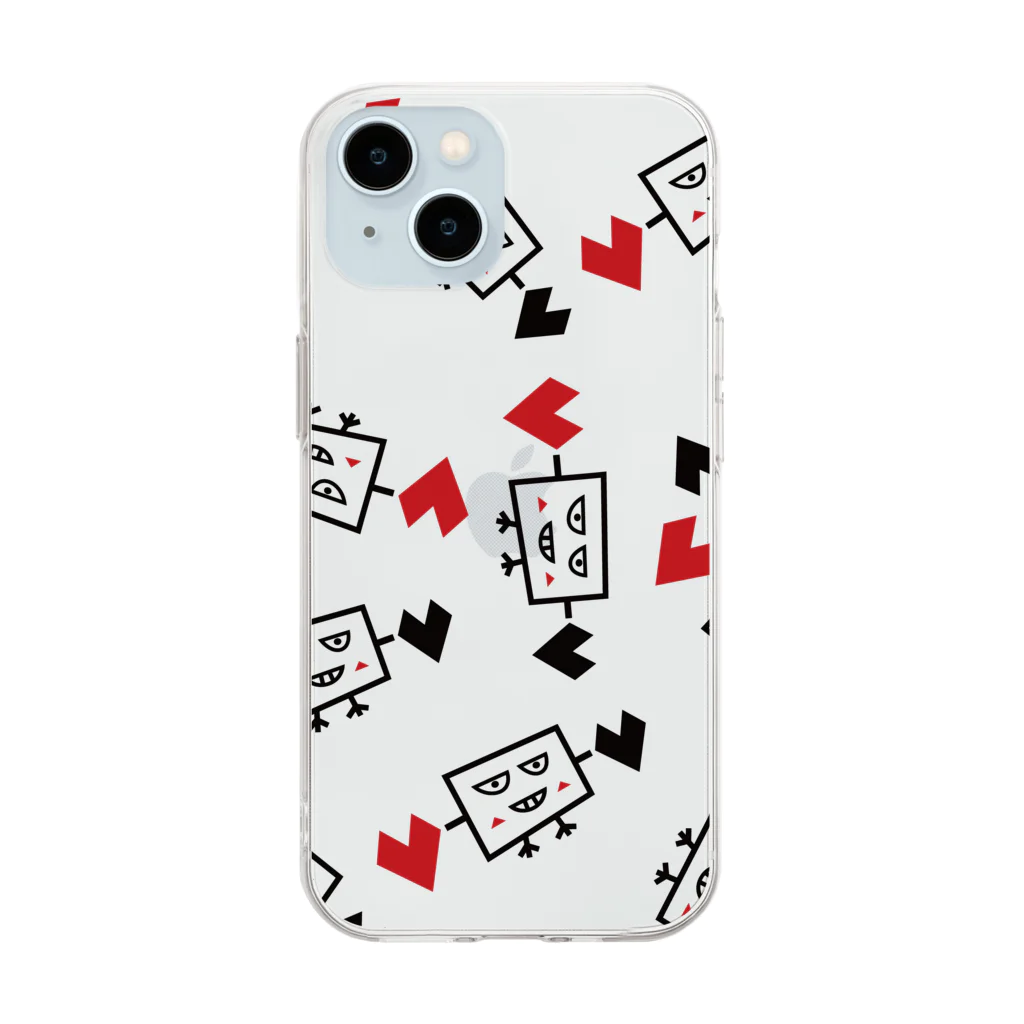 かまたクリーニング SUZURI支店の鳥になれなかったTV：画伯オリジナル Soft Clear Smartphone Case