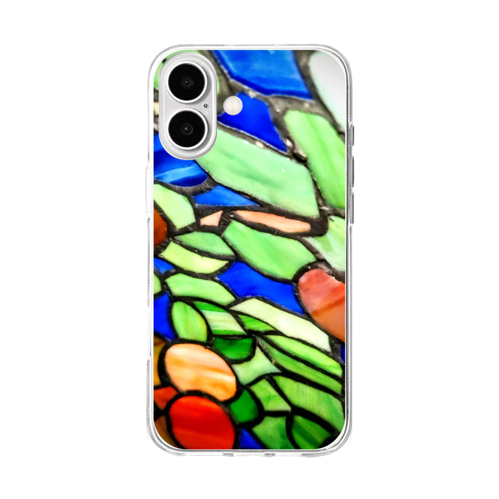 ninja-zOz8i1UTw2hYのステンドグラスに魅せられて Soft Clear Smartphone Case