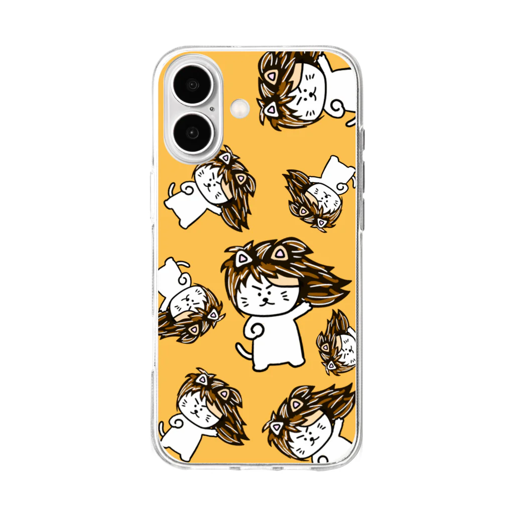 ふわとろ火薬のにゃめるなオレンジ Soft Clear Smartphone Case