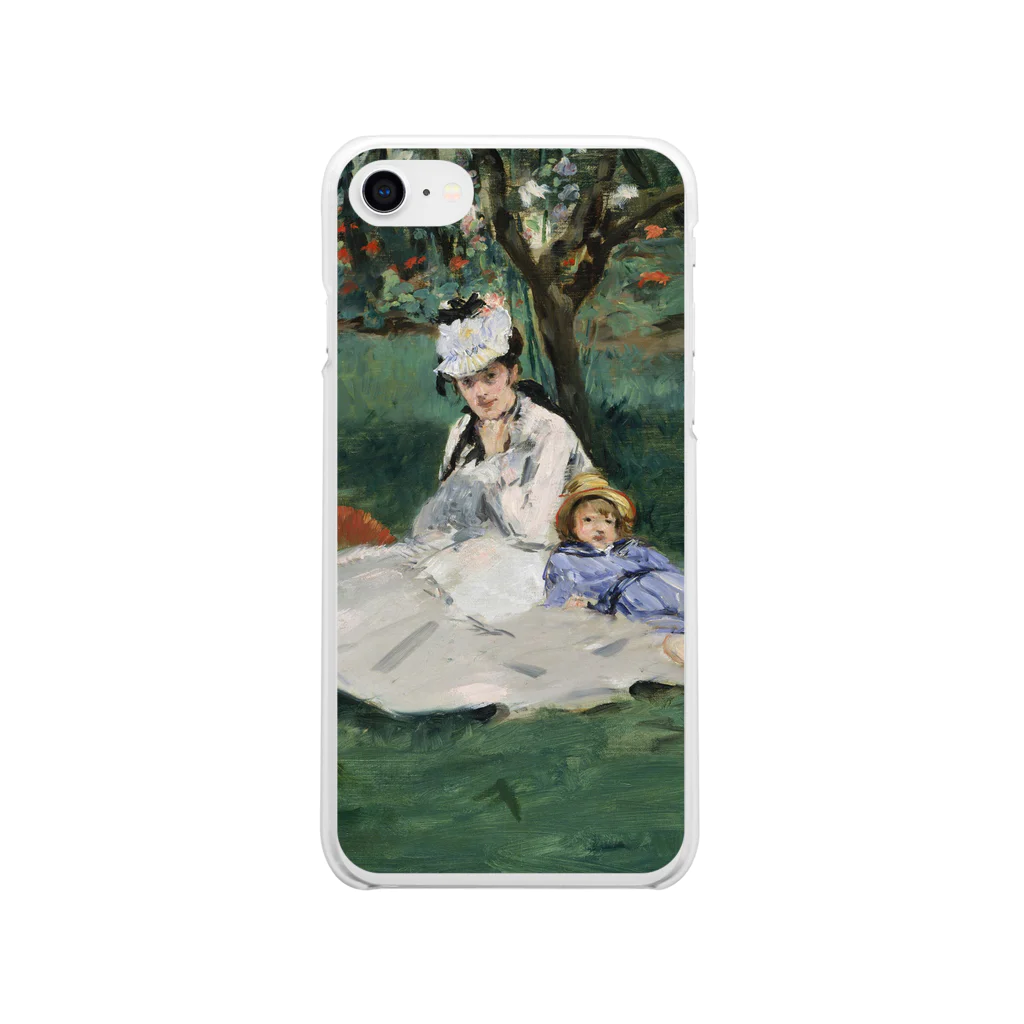 SONOTENI-ARTの012-002　エドゥアール・マネ　『庭のモネ一家』　クリア　スマホケース　iPhone SE(2,3)/8/7/6s/6専用デザイン　CC1 Soft Clear Smartphone Case