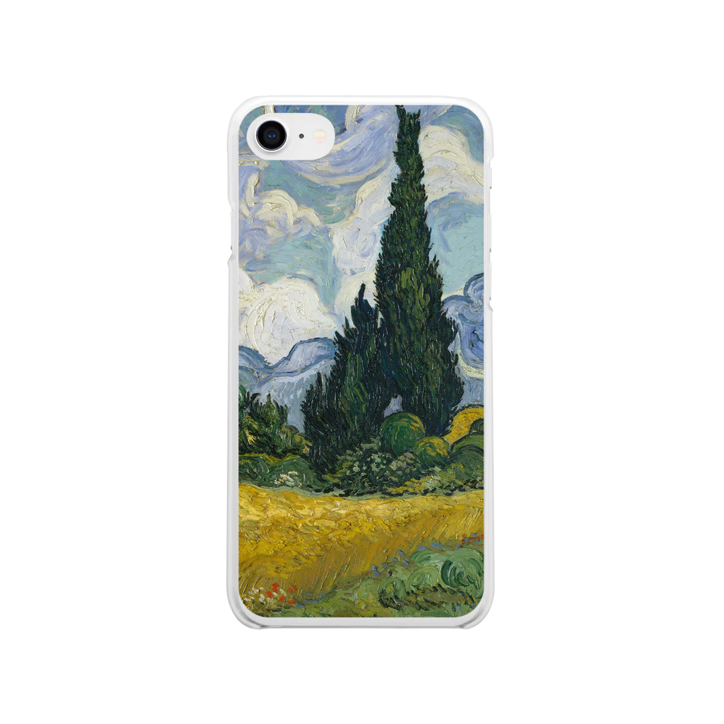SONOTENI-ARTの005-015　ゴッホ　『糸杉のある麦畑』　クリア　スマホケース　iPhone SE(2,3)/8/7/6s/6専用デザイン　CC1 Soft Clear Smartphone Case