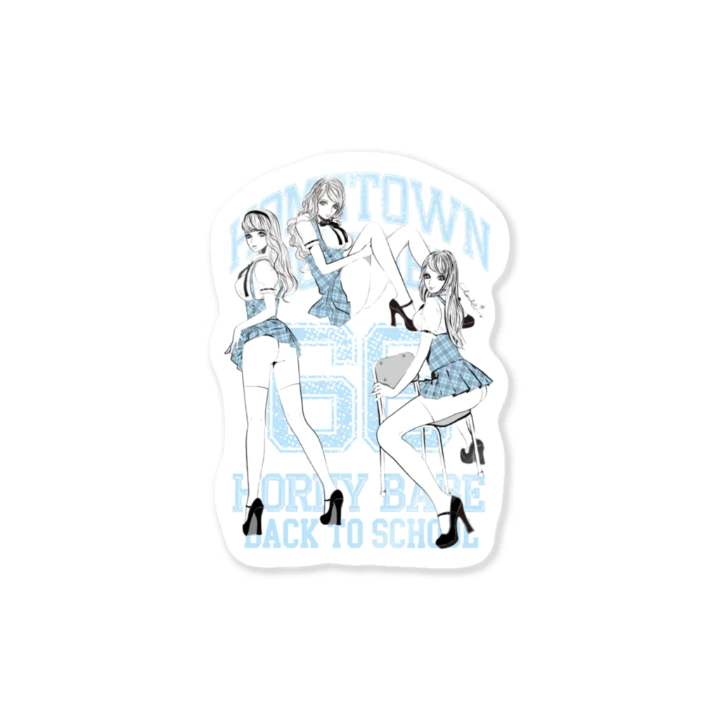 loveclonesのNAUGHTY SCHOOLGIRLS 0560 B柄 Sticker
