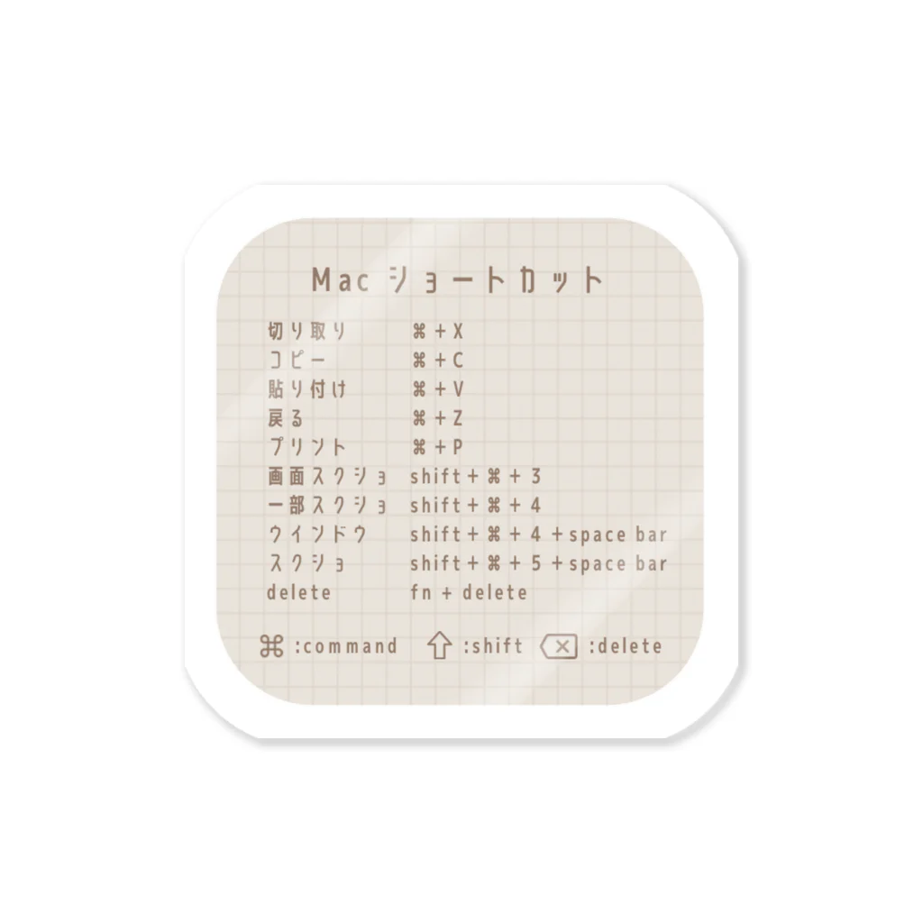 あやのすけのwebショップのMac ショートカットステッカー【チェック柄】 Sticker
