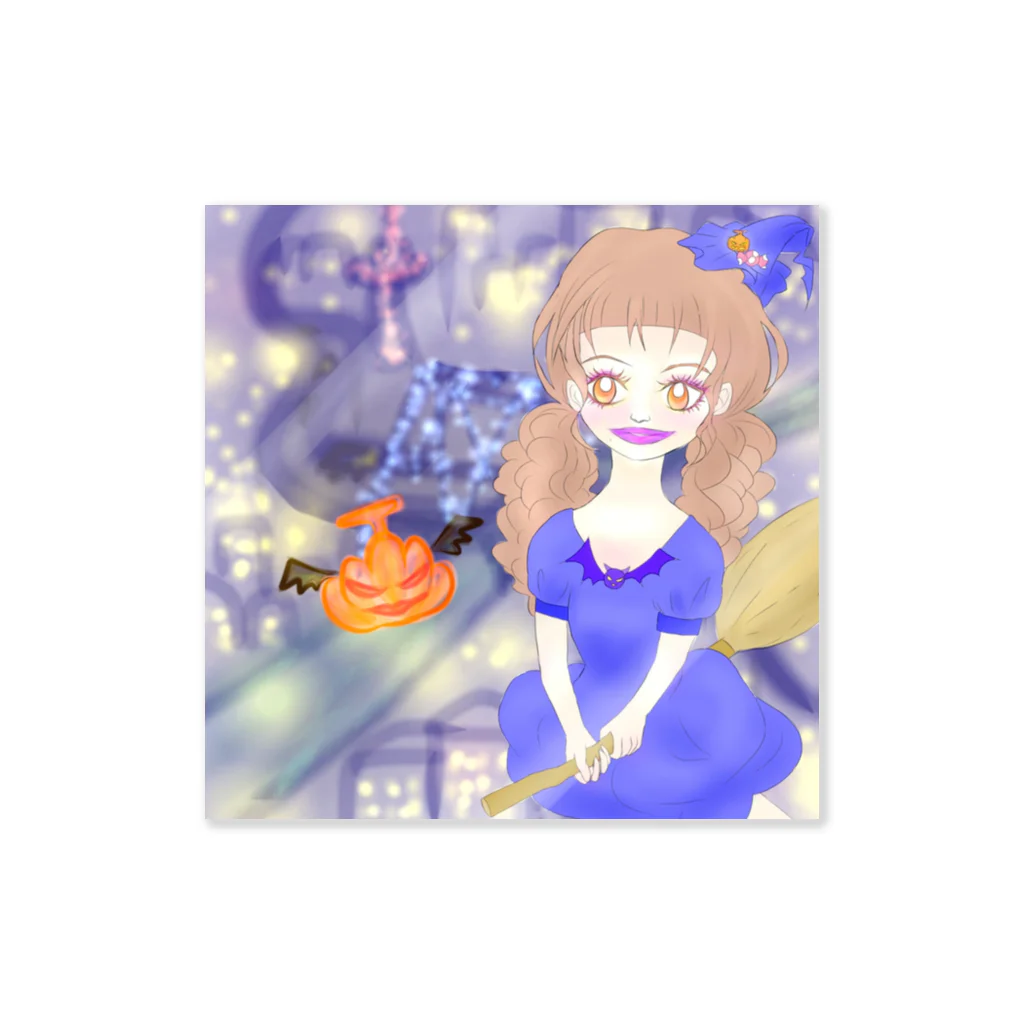 ラッキーチャームのハロウィンの魔女 Sticker