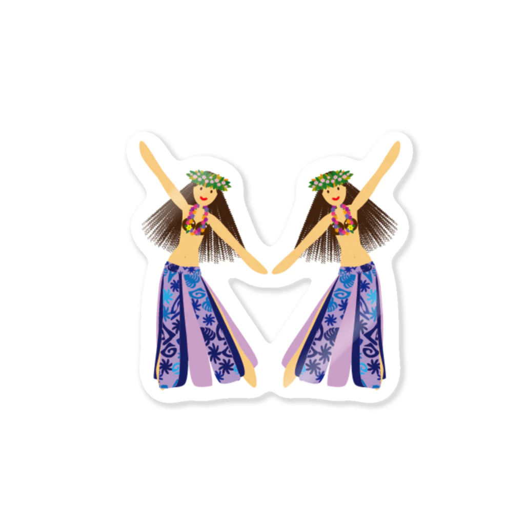 ぬまたひちのタヒチアンダンサーズ（パープル） Sticker