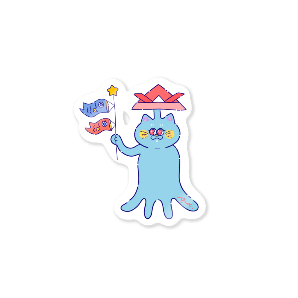 アンクガハク雑貨店のこどもの日宇宙にゃん Sticker