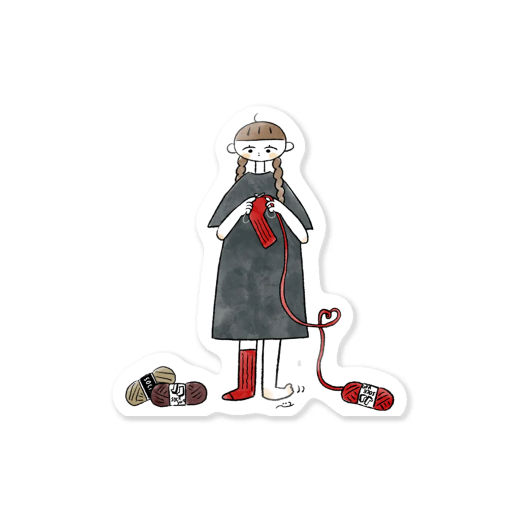 べゆ（Beyu）の靴下編んでる Sticker