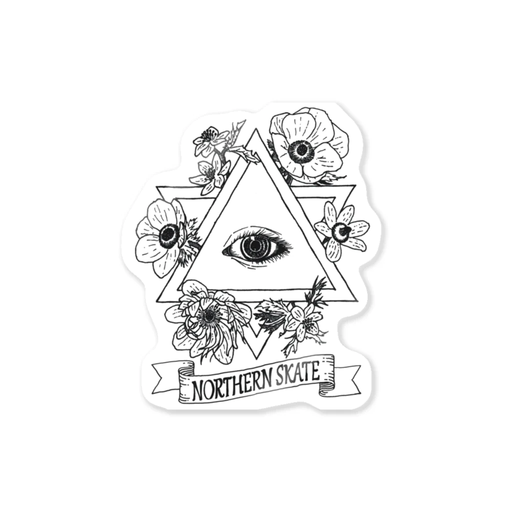 The_Northern_Lights_skateboardのNorthern SKaTe "ANEMONE" BLACK Sticker