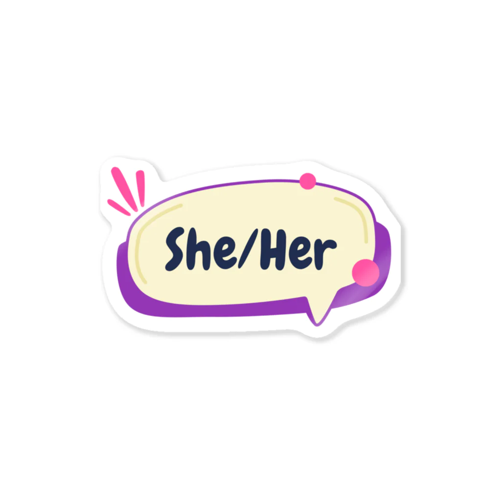 GG Voice & ActionのShe/Her Sticker