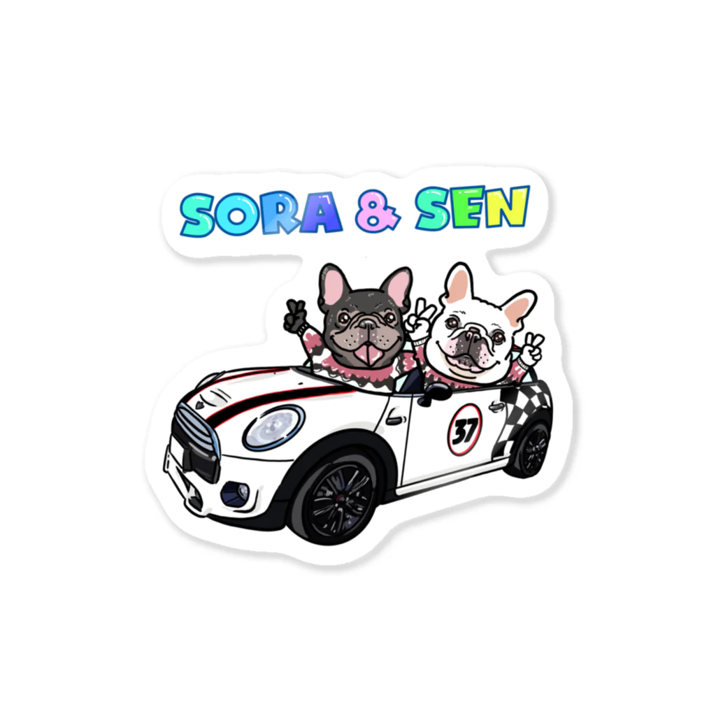 BULL HAWAII mihoデザイのフレブル　そら&せん Sticker