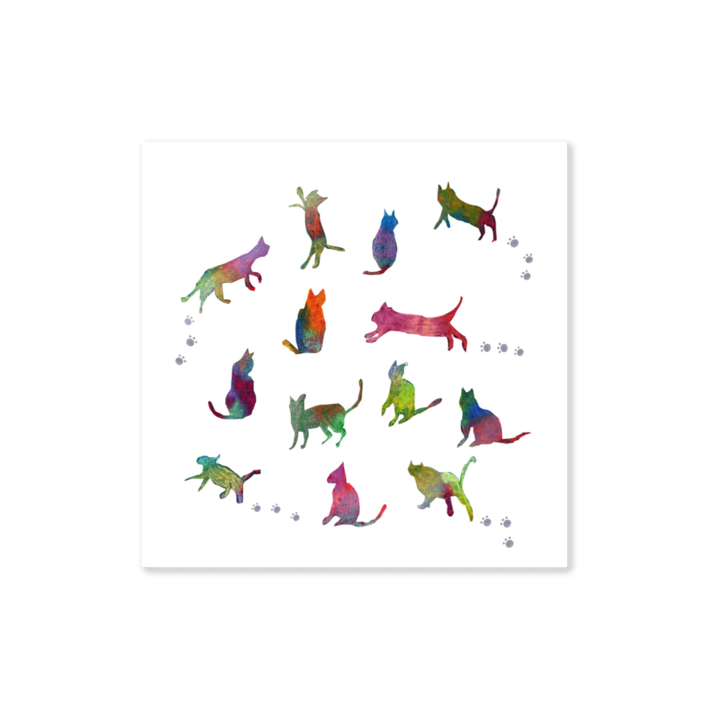 なおこストアの虹色ねこ＊リリー Sticker