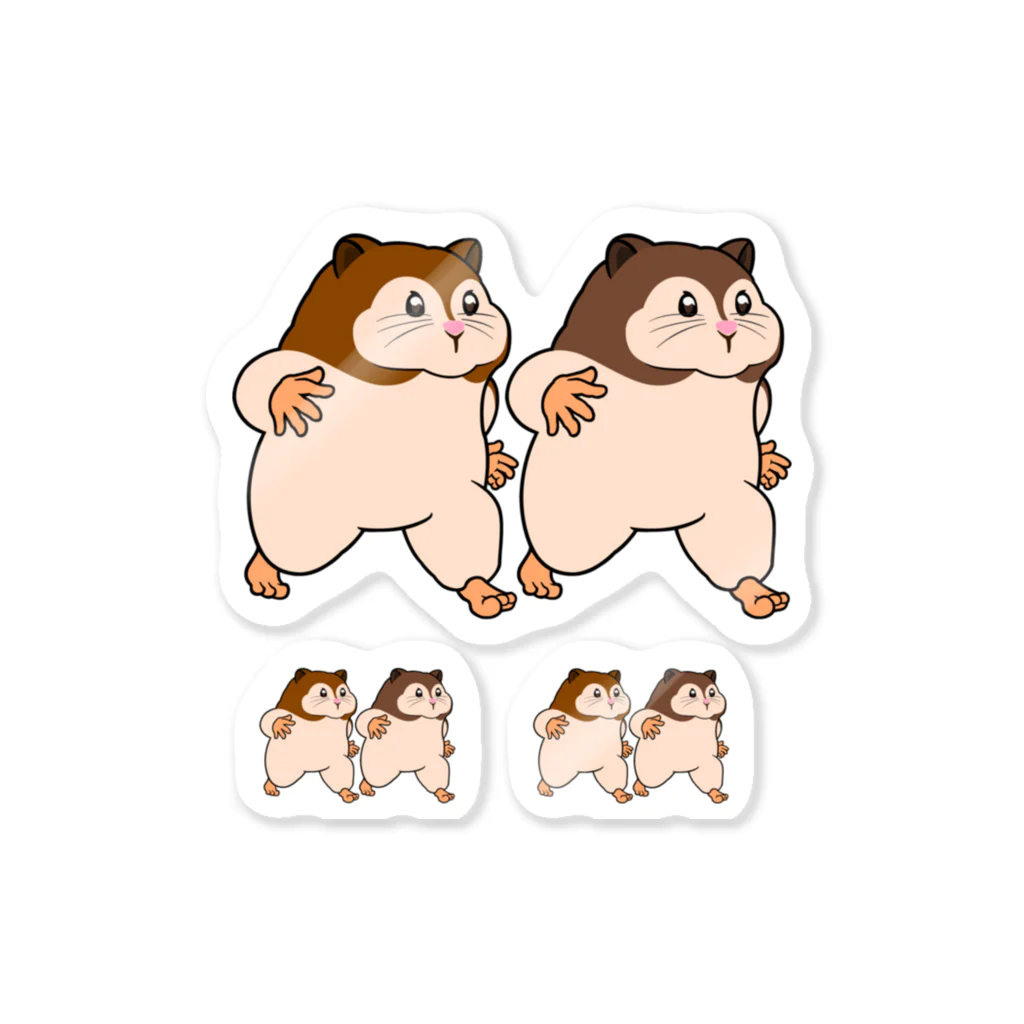 カレーゴハンナーのシンクロナイズド・ランニング兄弟(徳用ステッカー) Sticker