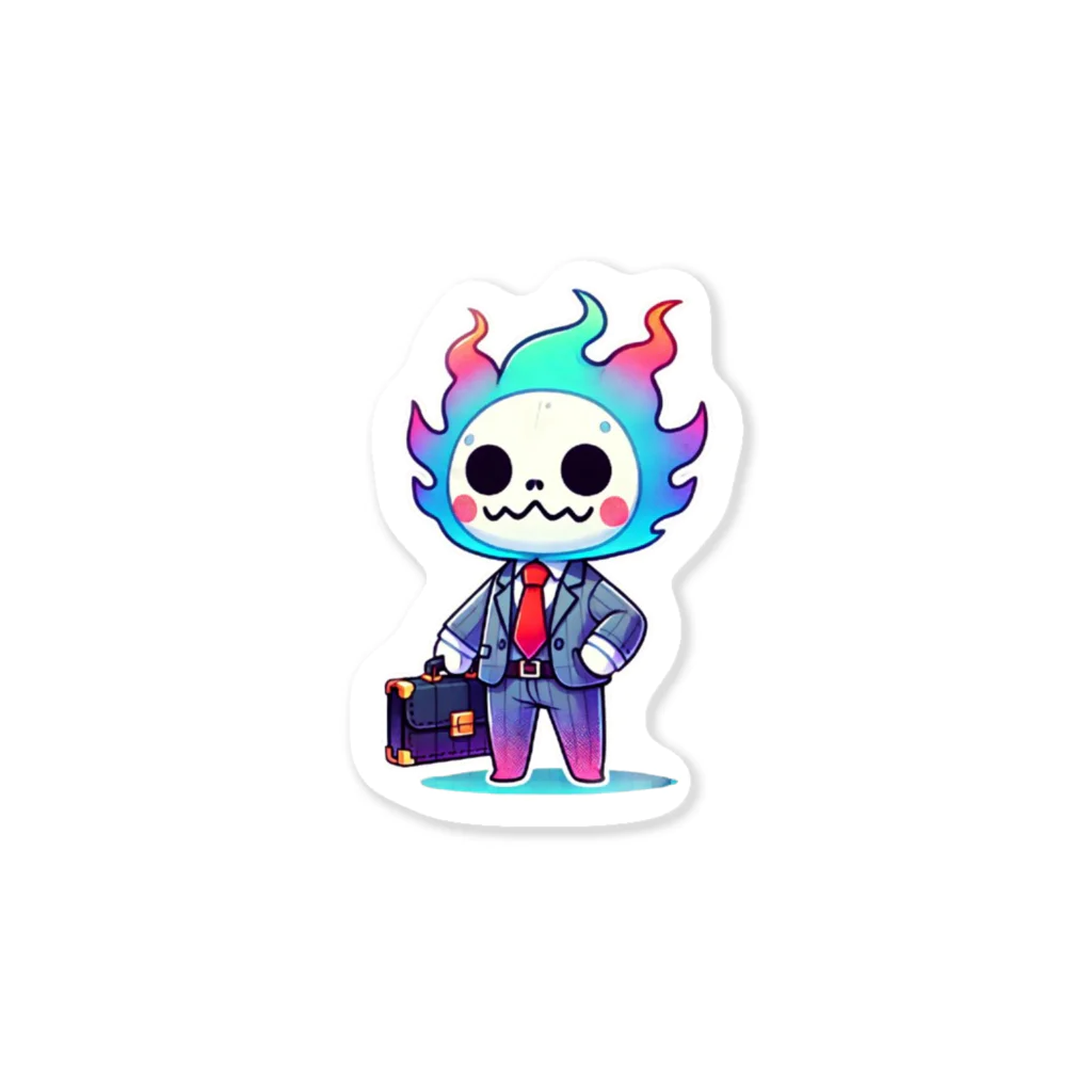 妖怪サラリーマンの妖怪サラリーマン（火の玉サラリーマン） Sticker