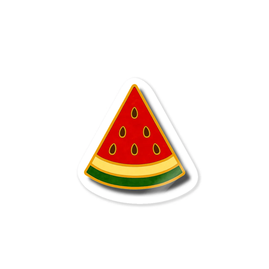 sorairoのレトロピンバッジ風すいか Sticker
