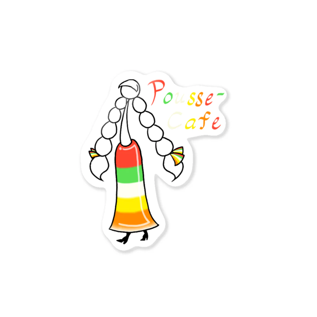 ウサネコのカクテル　プースカフェ Sticker