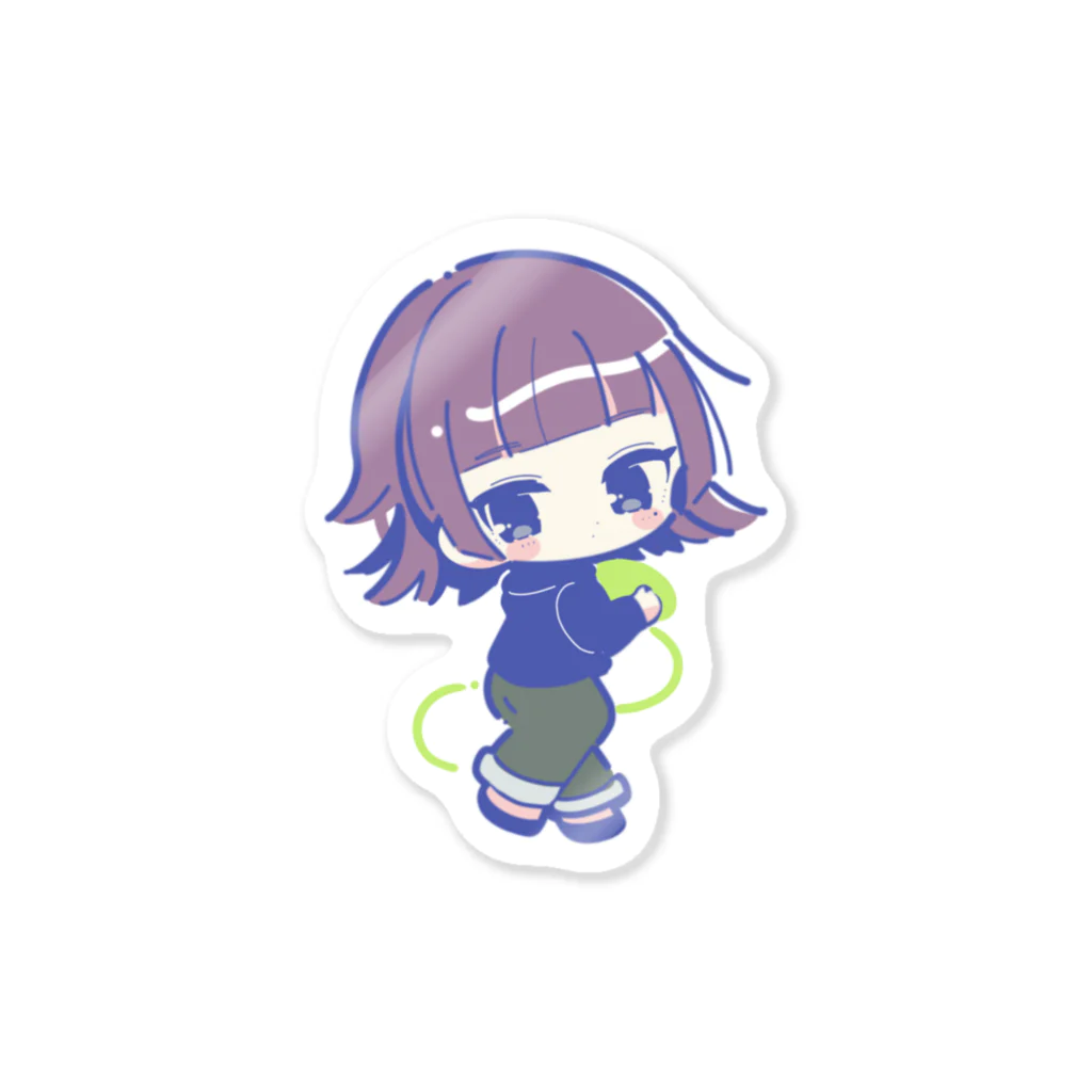 おんなどもの可愛いグッズショップのりょうちゃんしーる全身 Sticker