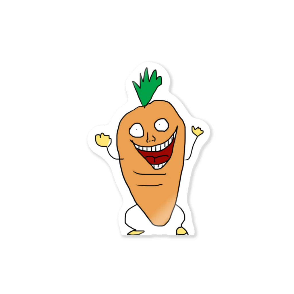 ★にんじん星人★ にんじん人間 Sticker by 弥生里莉 ( ukiukiririchan ) ∞ SUZURI