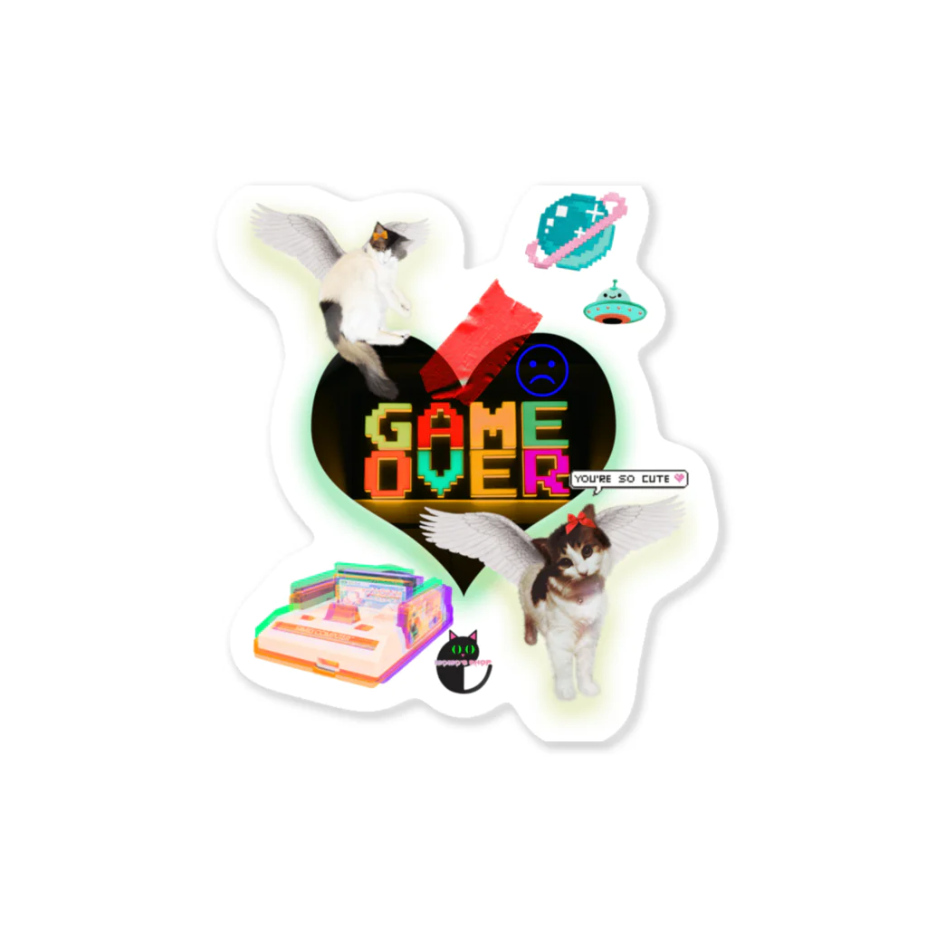 𝙈𝙊𝙈𝙊'𝙨 𝙎𝙝𝙤𝙥のGAME OVER-ハート型 Sticker