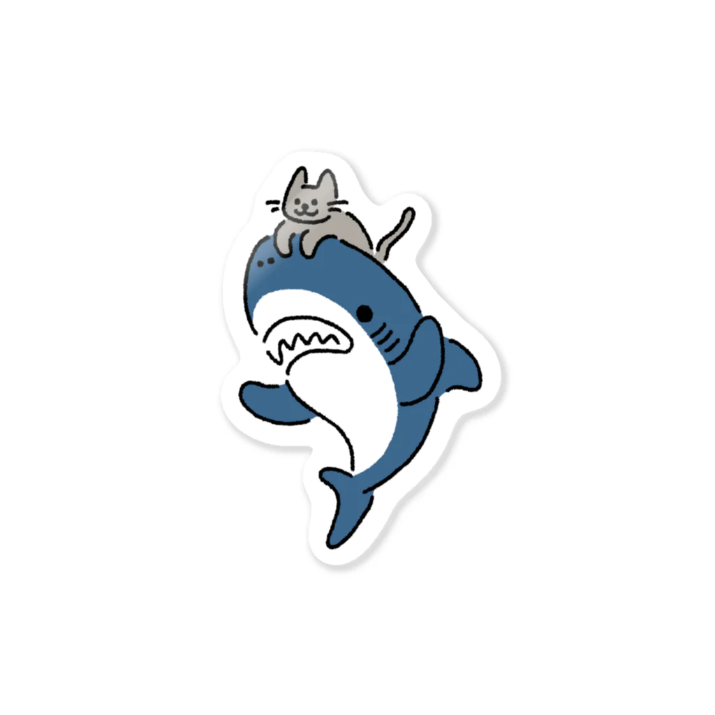 サメ わりとおもいのネコをかぶるサメ Sticker
