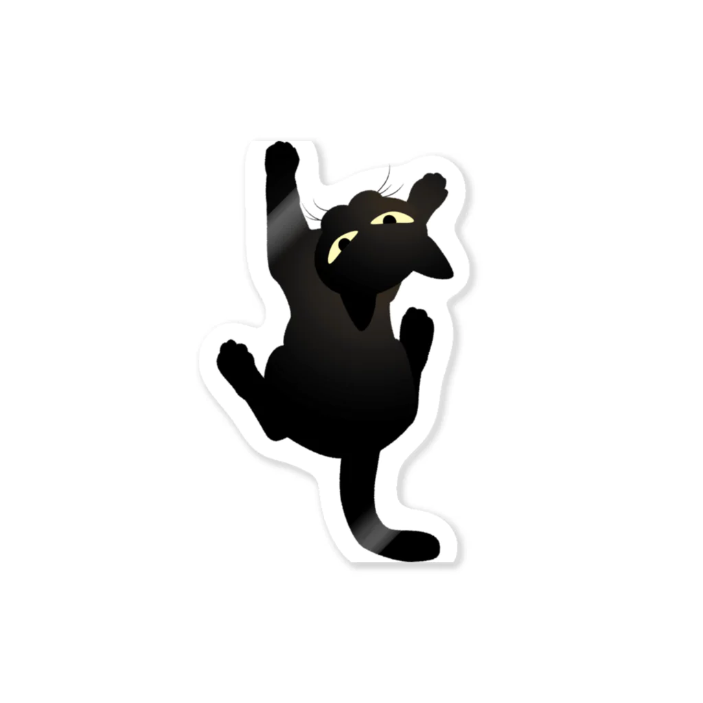 黒猫がぶら下がるスマホ / 猫とやっし～ぃのアレコレ ( yassiecatcat )のステッカー通販 ∞ SUZURI（スズリ）