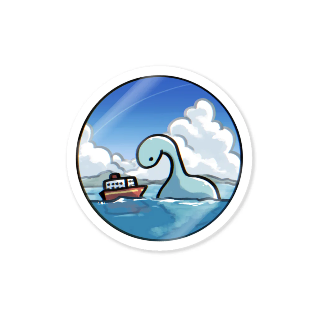 のんざき港のお船と恐竜くん Sticker