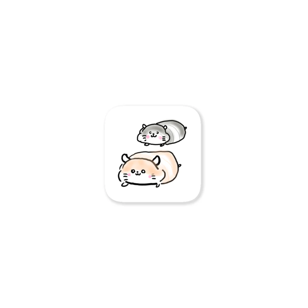 ハムスターのお部屋のお店のハムスターのお部屋のステッカー（ゆっちゃんとくぅちゃん） Sticker