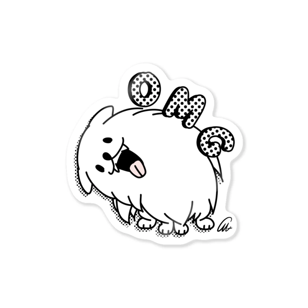 イラスト MONYAAT のOMGなポメラニアン 雑貨 Sticker