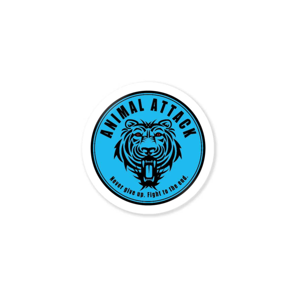 S T C K R S /ステッカーズのブルー タイガー アニマル アタック Sticker