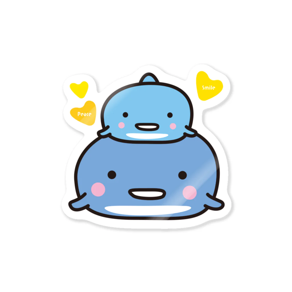 親子イルカ / まみおデザイン ( mamiodesign )のステッカー通販