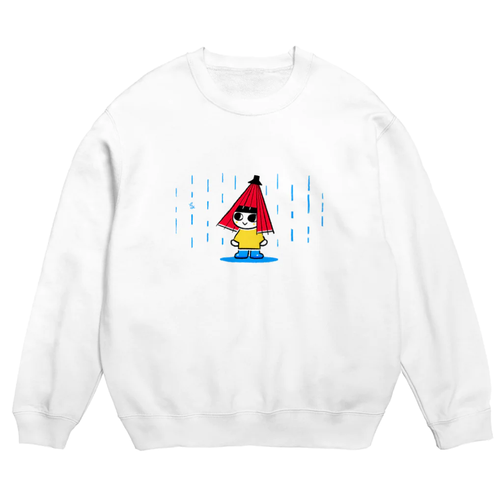 しあわせイクラカレーのあめふりこぞうくん Crew Neck Sweatshirt