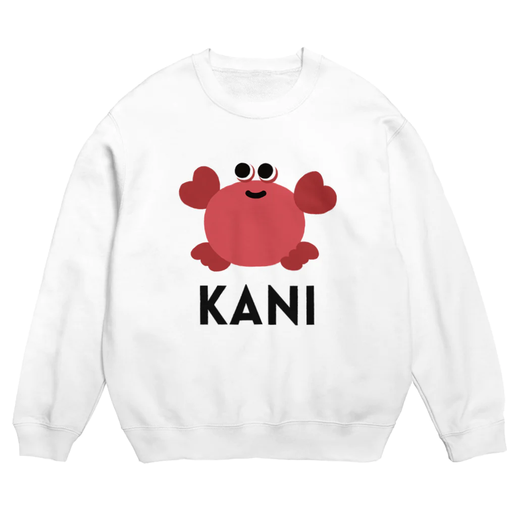 カニ〈文字黒〉 Crew Neck Sweatshirt by wakai_manami ∞ SUZURI