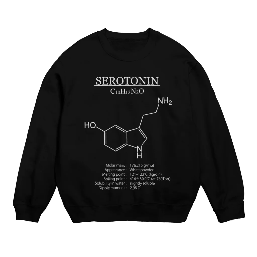 アタマスタイルのセロトニン(精神安定・感情コントロール)：化学：化学構造・分子式 Crew Neck Sweatshirt