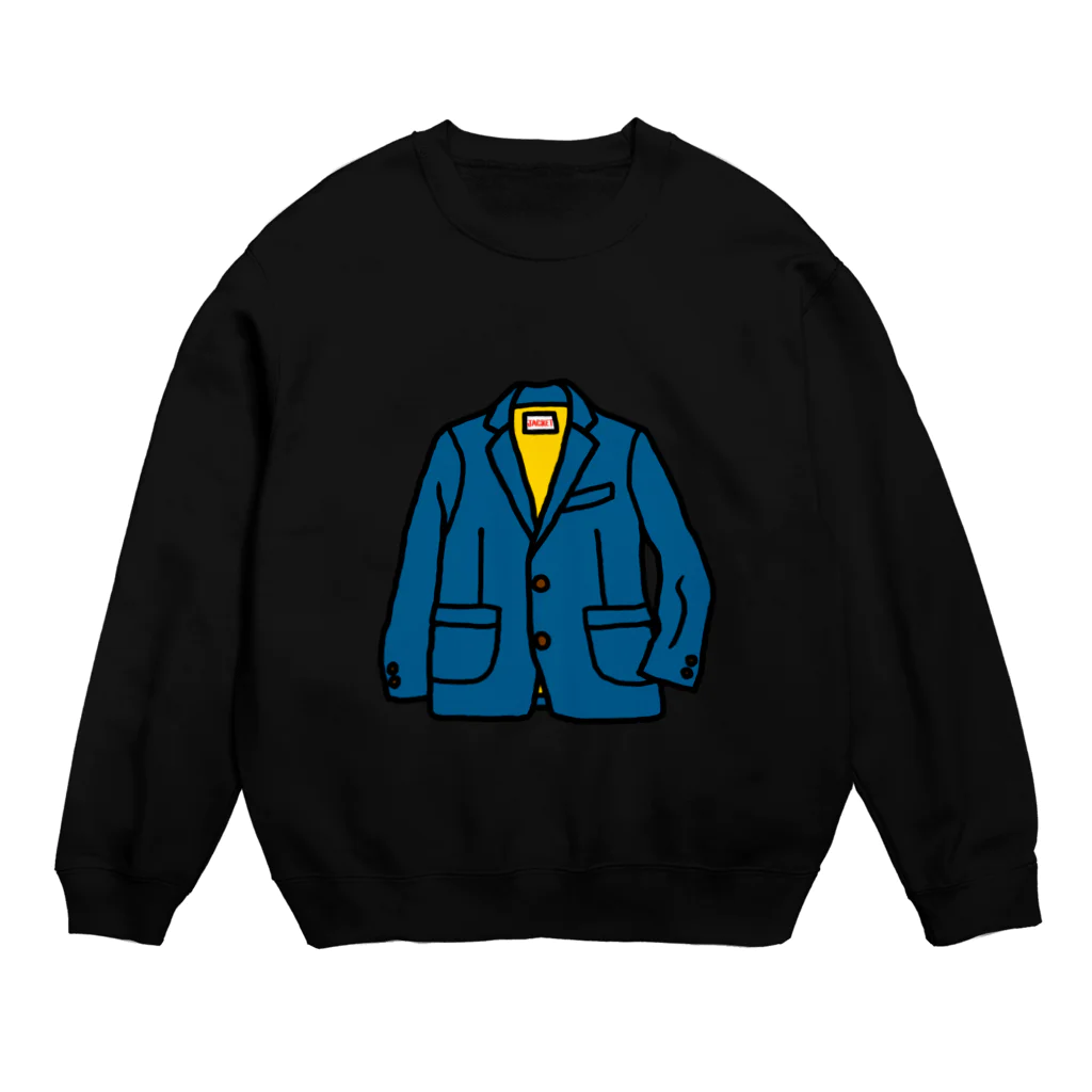 ショルダー肩美の紺ジャケット Crew Neck Sweatshirt