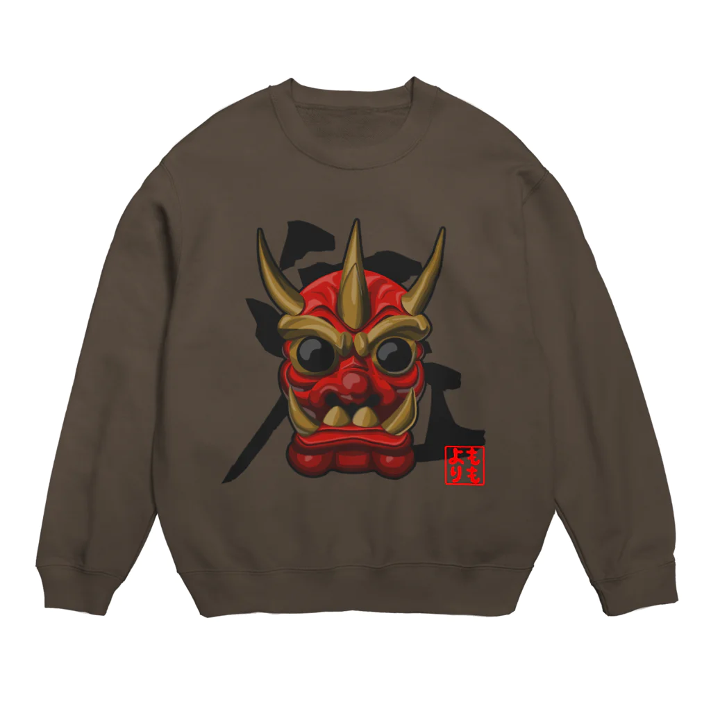ももよりの餅割鬼面 Crew Neck Sweatshirt