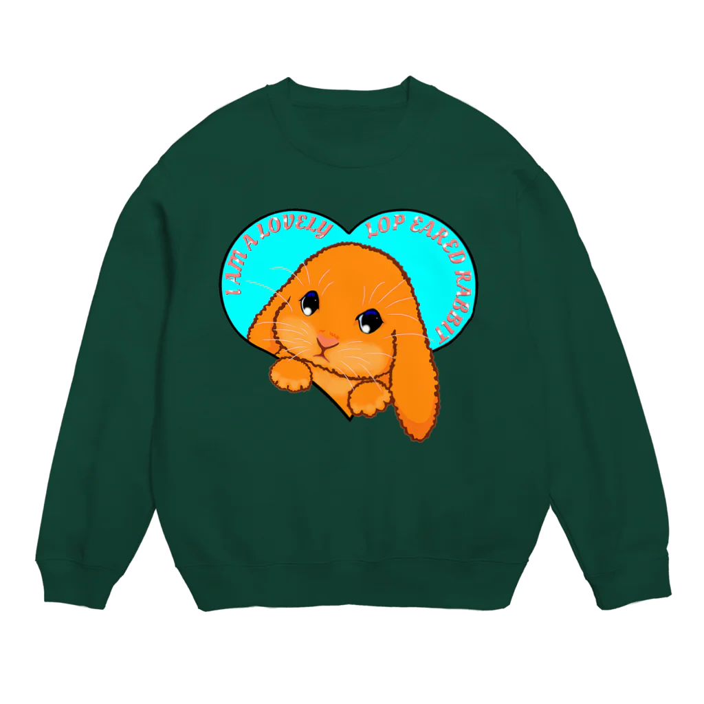 LalaHangeulのLop eared rabbit(ロップイヤーラビット) 英語バージョン Crew Neck Sweatshirt