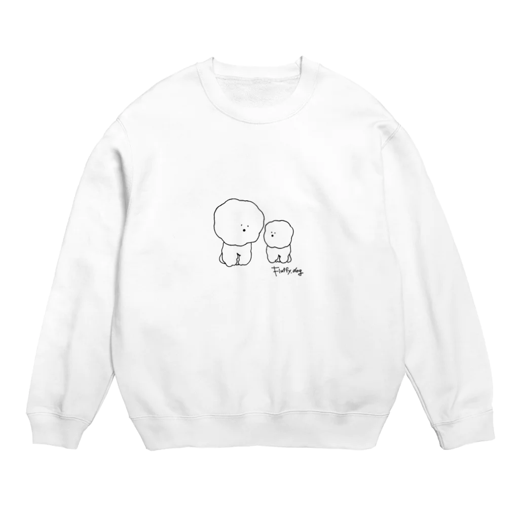 fluffy.dogのもふもふ Crew Neck Sweatshirt