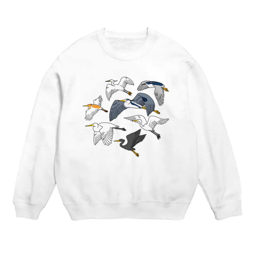 LOTORIのサギ大集合 Crew Neck Sweatshirt