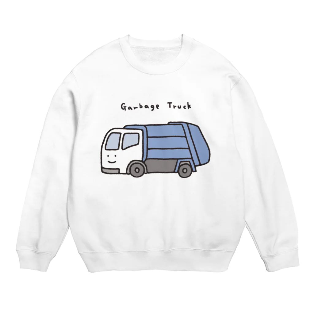 ぼんやり商会 SUZURI店のゴミ収集車さん（こども） Crew Neck Sweatshirt